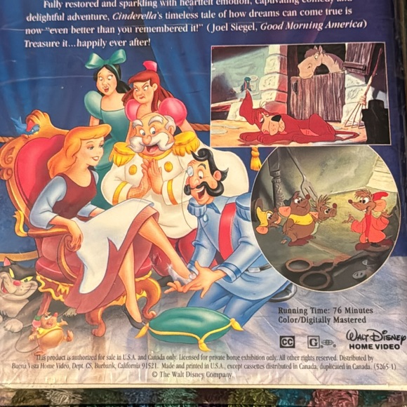 📼 CINDERELLA 👀 Walt Disney Masterpiece VHS in original factory seal. Unopened! - Picture 6 of 9